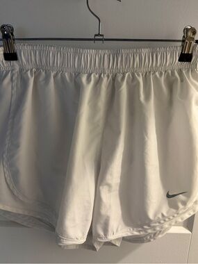 Nike Women’s White Elastic Waist Running Shorts with Swoosh